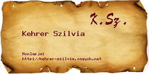 Kehrer Szilvia névjegykártya