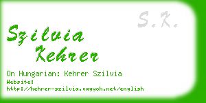 szilvia kehrer business card